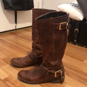 Brown riding boots